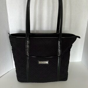 ❤️   VERA BRADLEY Quilted Shoulder/ Tote with Patent Trim - Like New Condition
